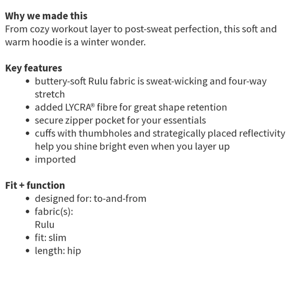 Lululemon Think Fast Hoodie, herringbone size 6 - Picture 4 of 10